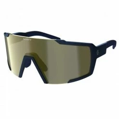 Scott Shield Wechselscheiben Fahrrad Brille Blau/goldfarben Chrome